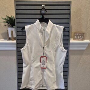 Greg Norman Women’s Ribbed Vest White Lightweight Golf  NEW WITH TAGS